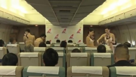 Half naked stewardesses