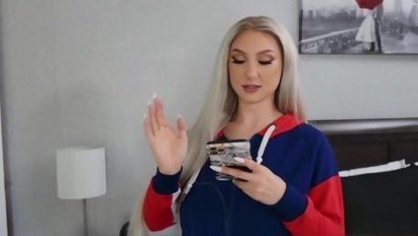 Busty blonde grants man the most intense handjob