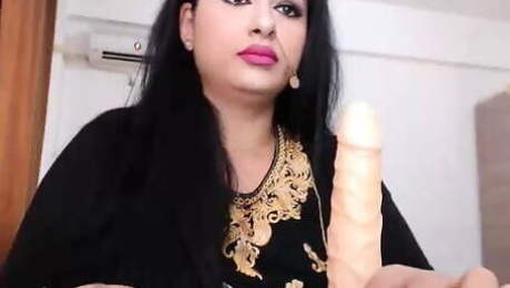 Indian BBW Masturbation Using Big Dildo