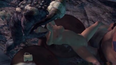 Lara Croft Fucked In GangBy Huge Cock Aliens